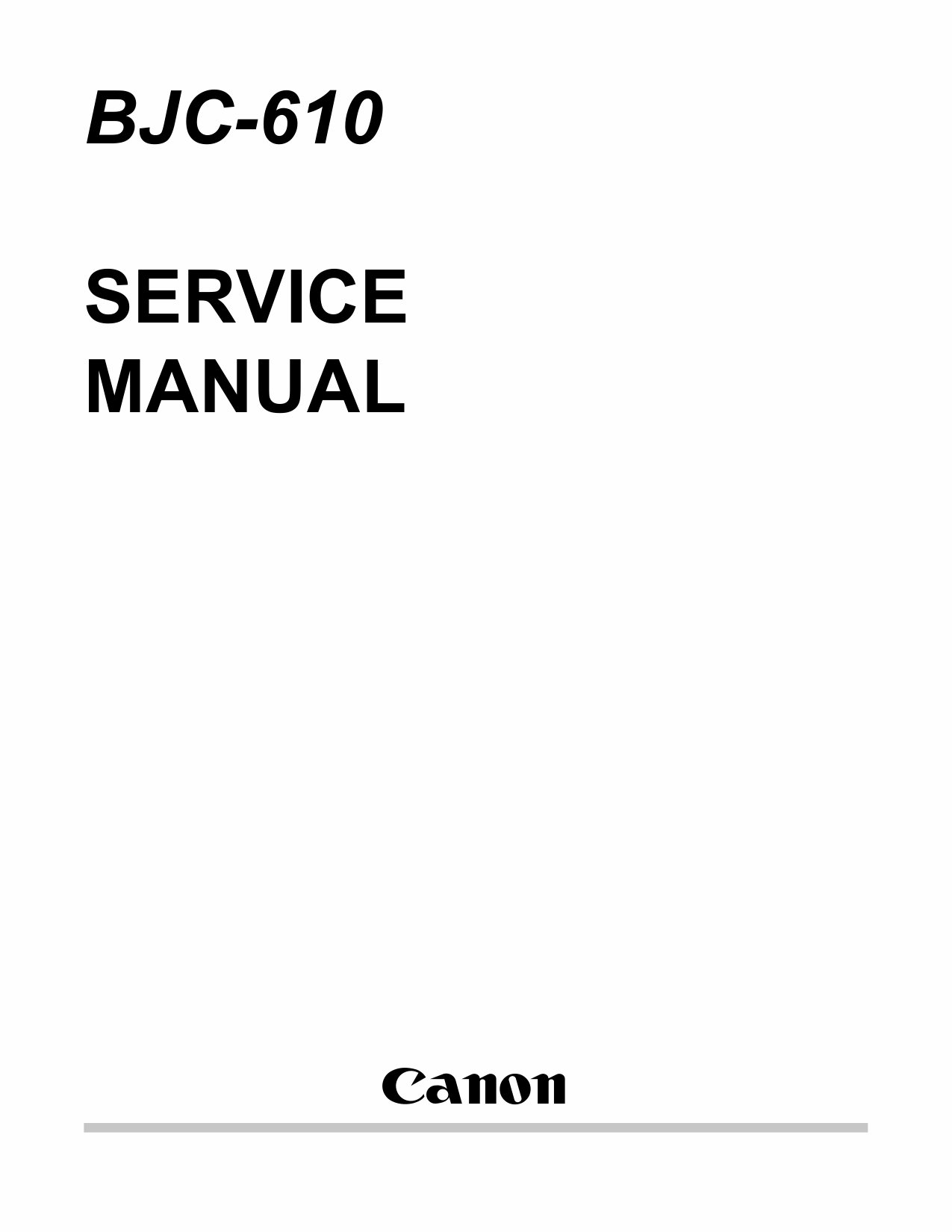 Canon BubbleJet BJC-610 Service Manual-1